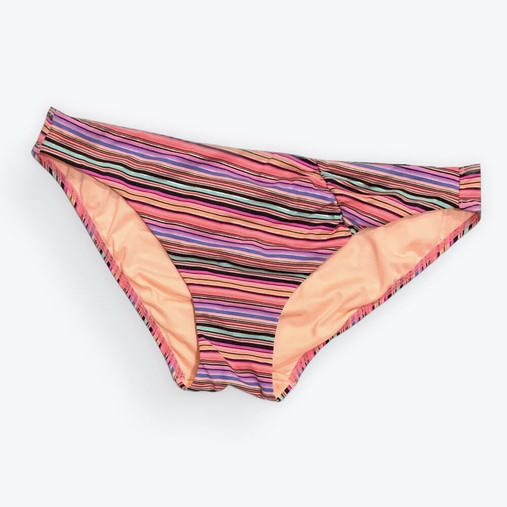 VICTORIAS SECRET The Unforgettable Bikini Bottoms Bright Stripes Size Large
